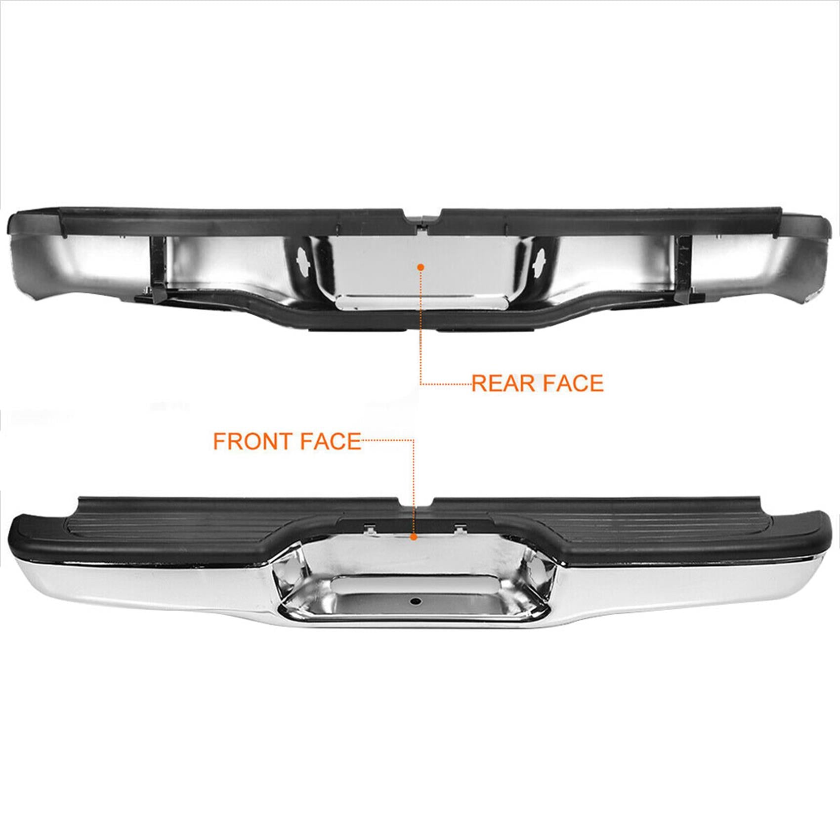 TOPPARTZ Stainless Steel Rear Step Bumper Chrome Finishi For 95-04 Toyota Tacoma Face Bar