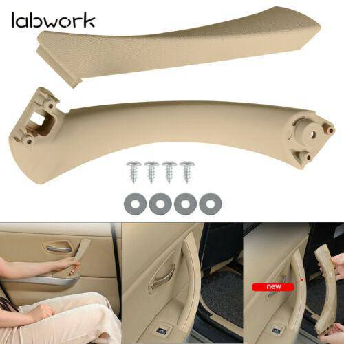 Rear Left Beige Inner&Outer Door Panel Handle Pull Trim Cover For BMW E90 328i
