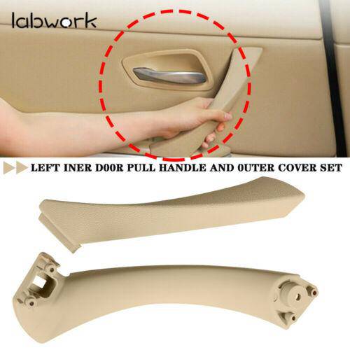 Rear Left Beige Inner&Outer Door Panel Handle Pull Trim Cover For BMW E90 328i