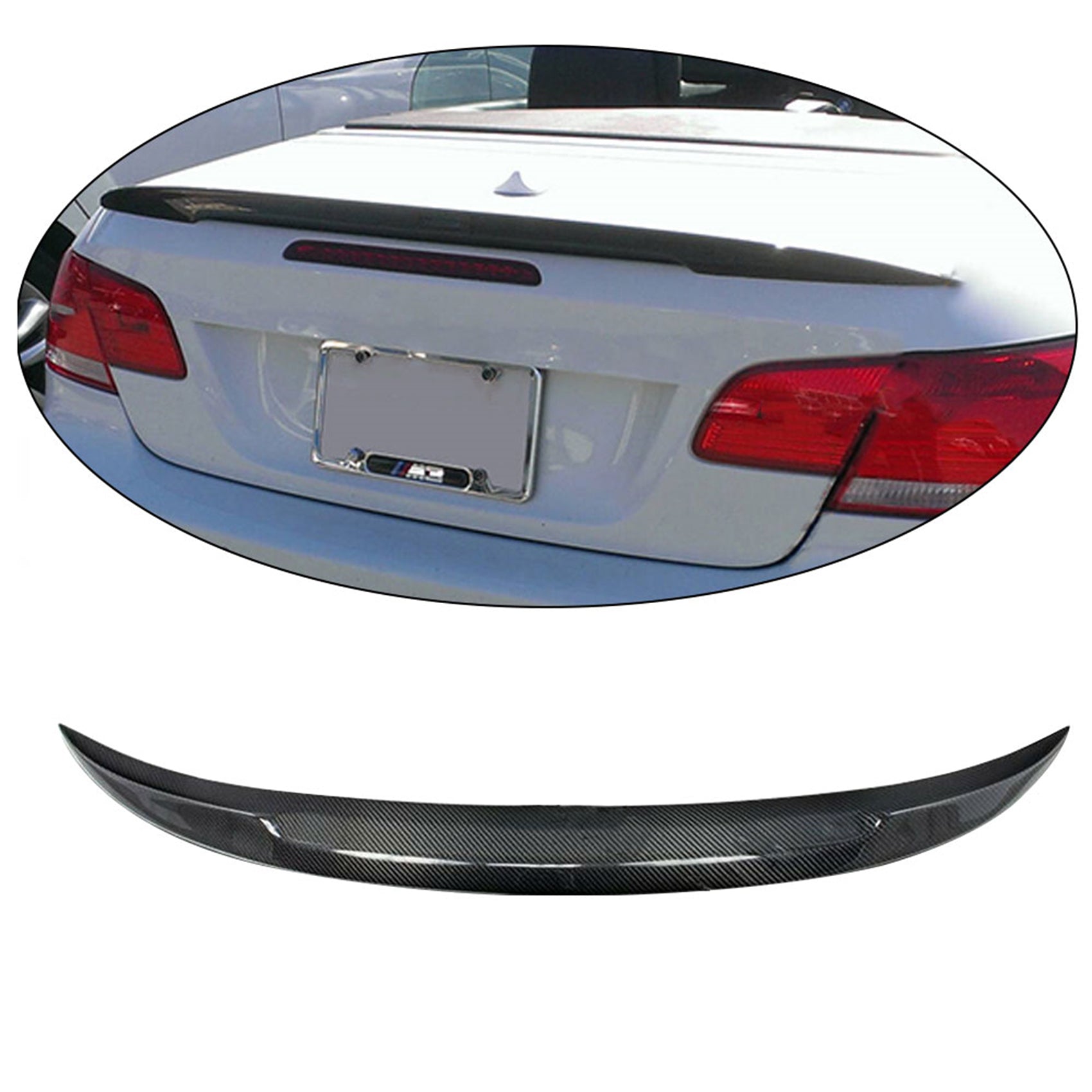 For Bmw 06-12 E93 M3 2dr Coupe Convertible Trunk Spoiler Wing Carbon Fiber