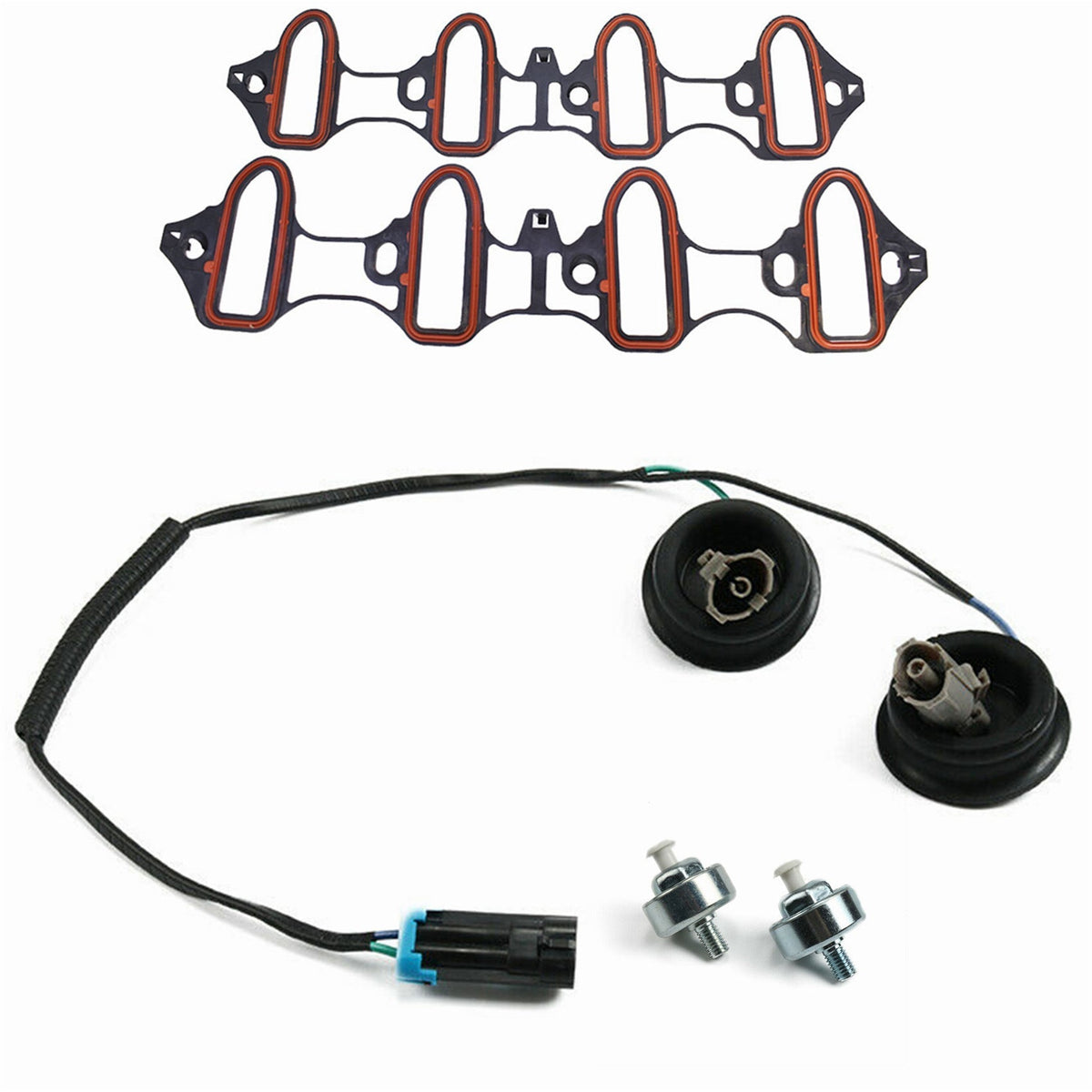 For Silverado Sierra  Intake Manifold Gasket Kit Knock Sensor Harness Set 5pc