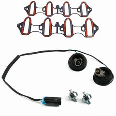 For Silverado Sierra  Intake Manifold Gasket Kit Knock Sensor Harness Set 5pc