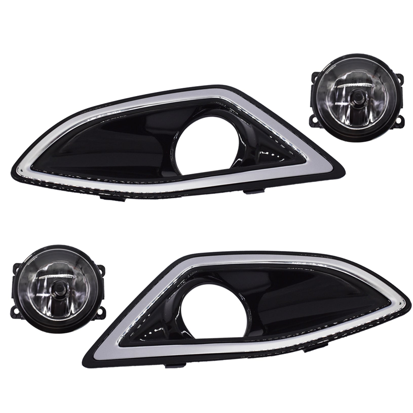 Front Bumper Bezel Fog Lights Lamps Harness Switch Kit For Ford Edge 2015-2018