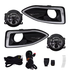 Front Bumper Bezel Fog Lights Lamps Harness Switch Kit For Ford Edge 2015-2018
