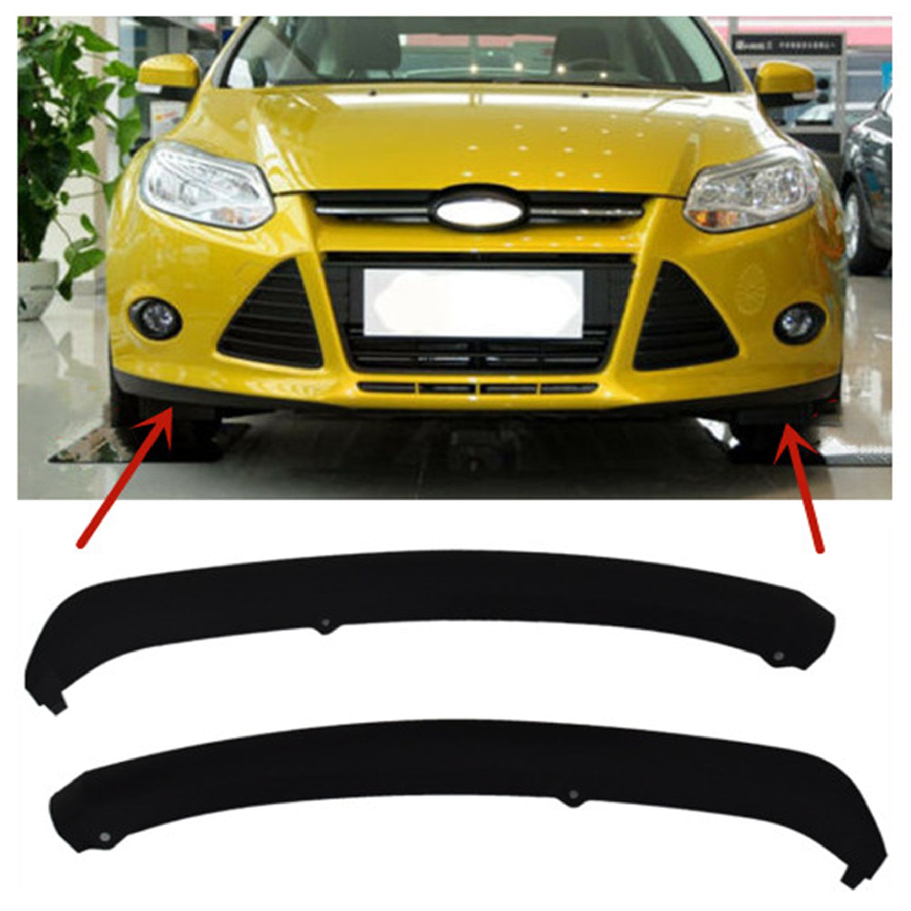 Front Bumper Spoiler Lip Chin Splitter Left+Right for Ford Focus 2012-2014 # FO1095244C