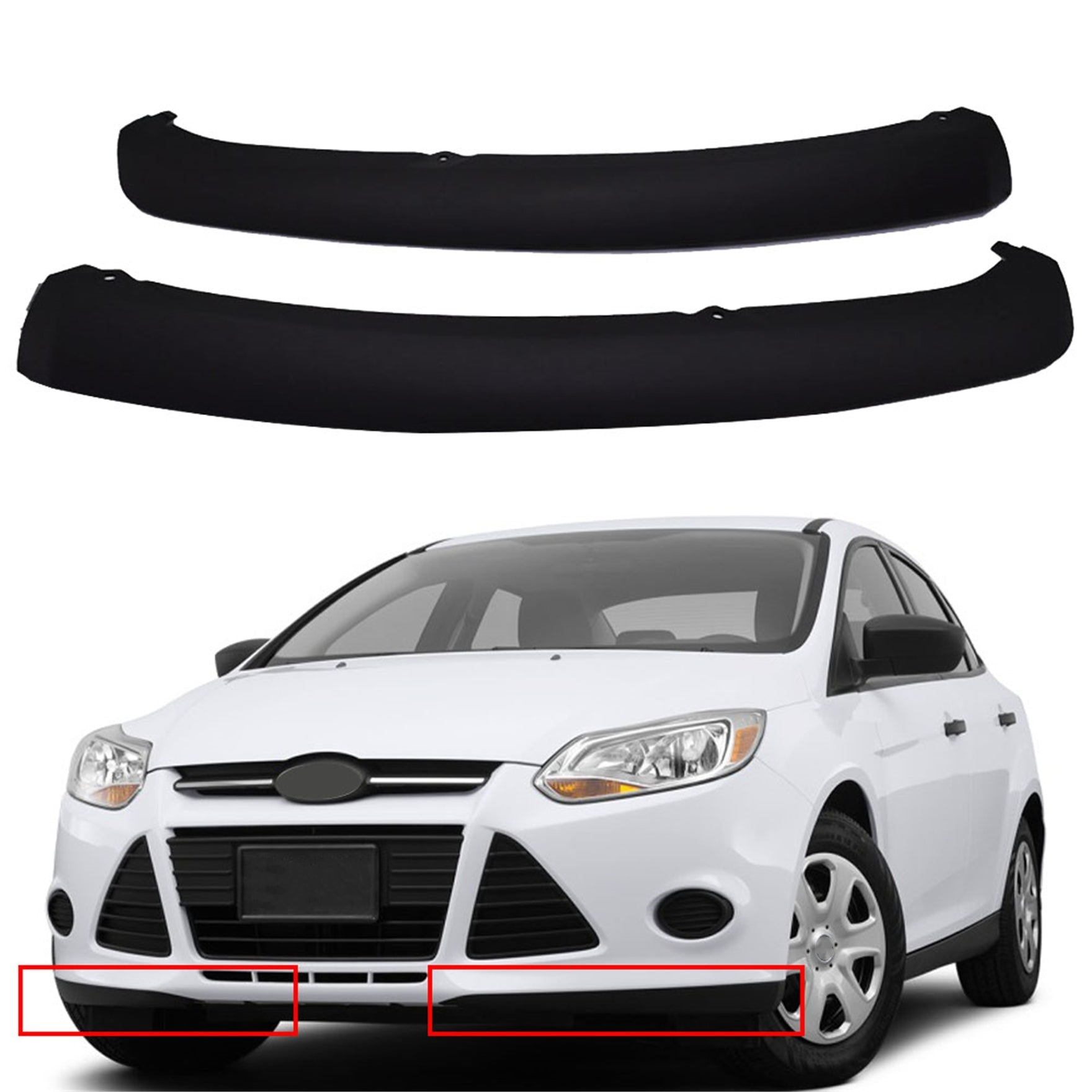 Front Bumper Spoiler Lip Chin Splitter Left+Right for Ford Focus 2012-2014 # FO1095244C