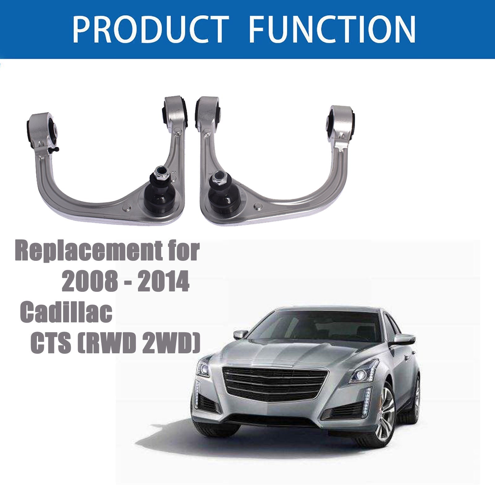 Front Upper & Lower Control Arms w/Ball Joint Tie Rod Ends For 08-14 CTS 12PC