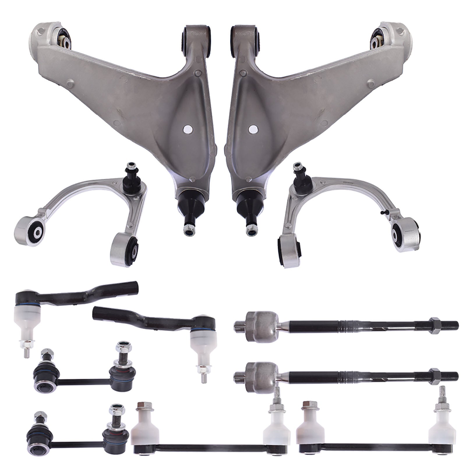 Front Upper & Lower Control Arms w/Ball Joint Tie Rod Ends For 08-14 CTS 12PC