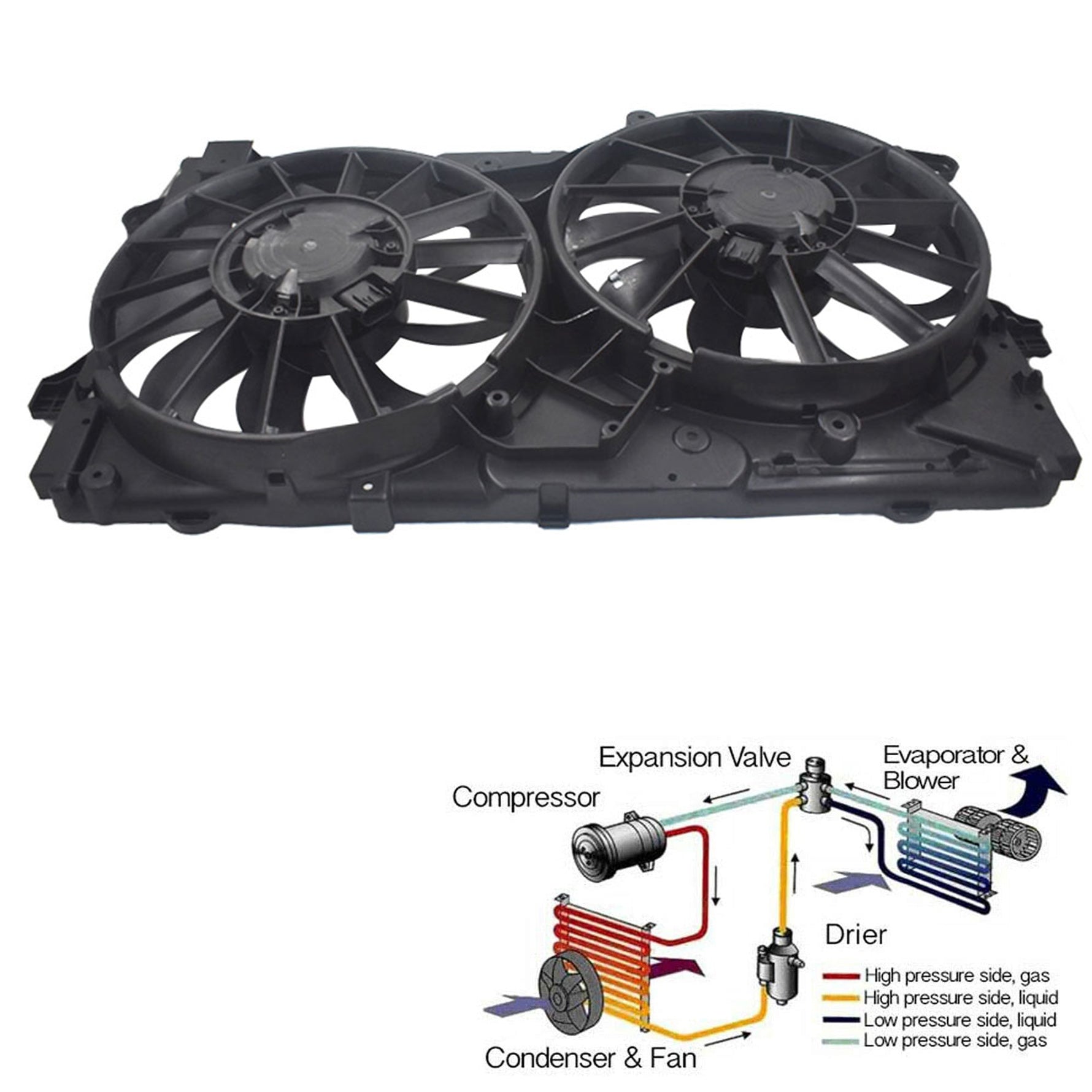 GM3115249 Radiator And Condenser Fan For 2013-2016 2017 Chevrolet Malibu Impala