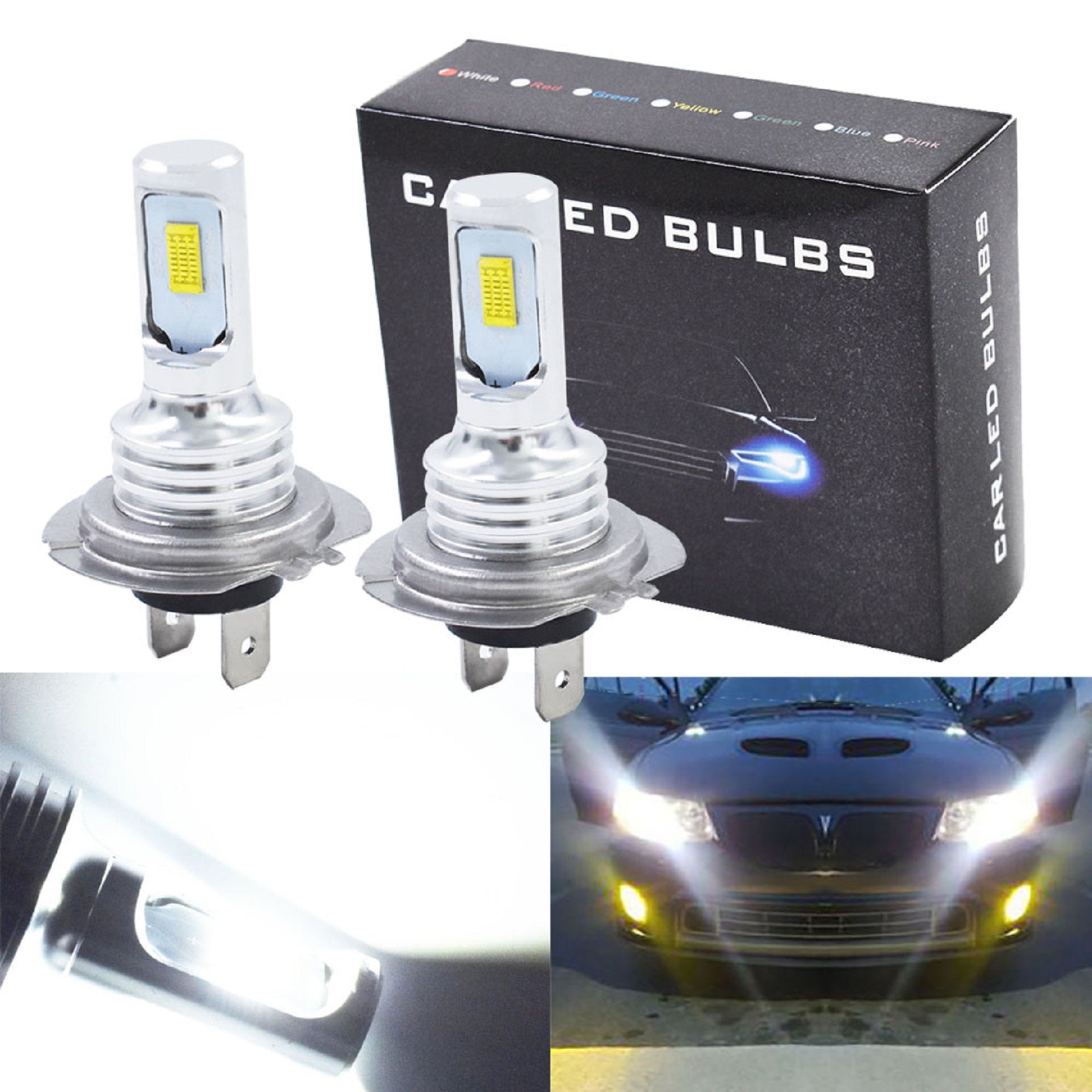 H7 LED Headlight Bulbs Conversion Kit Super High/Low Beam 6000K White 80W New
