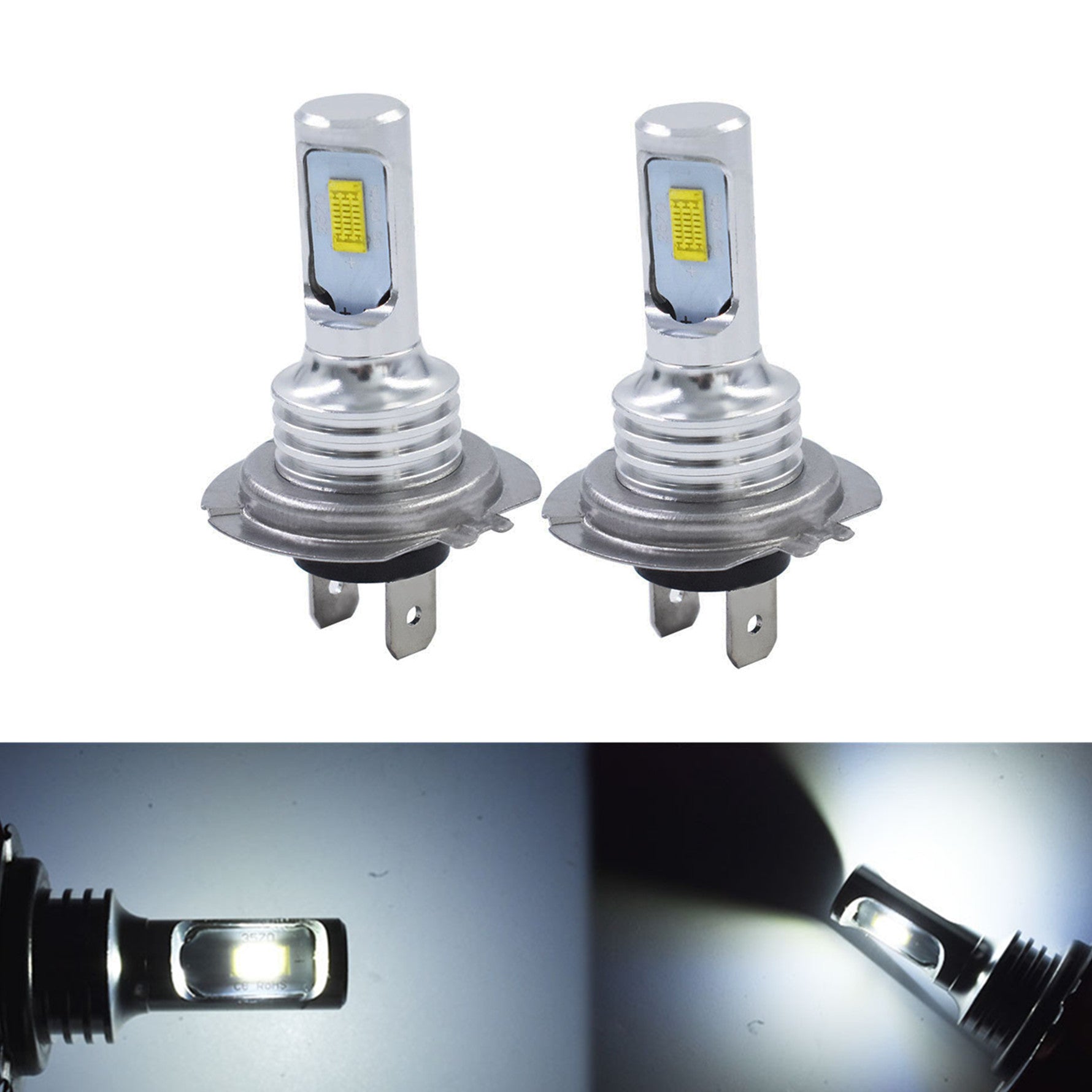 H7 LED Headlight Bulbs Conversion Kit Super High/Low Beam 6000K White 80W New