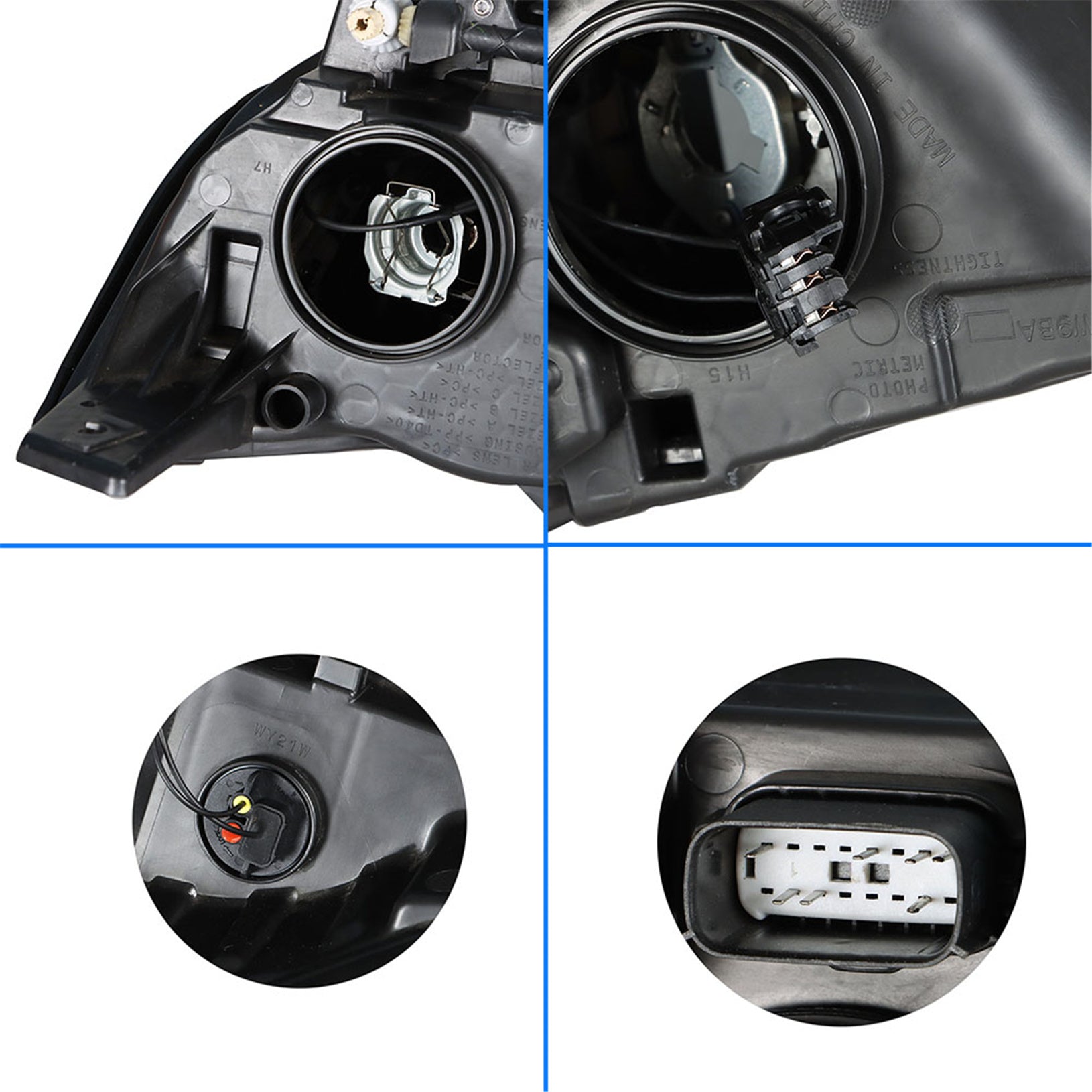 Halogen Headlamps For 2015-2018 Ford Edge Chrome Housing Headlights Right & Left