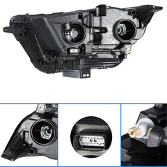 Halogen Headlamps For 2015-2018 Ford Edge Chrome Housing Headlights Right & Left