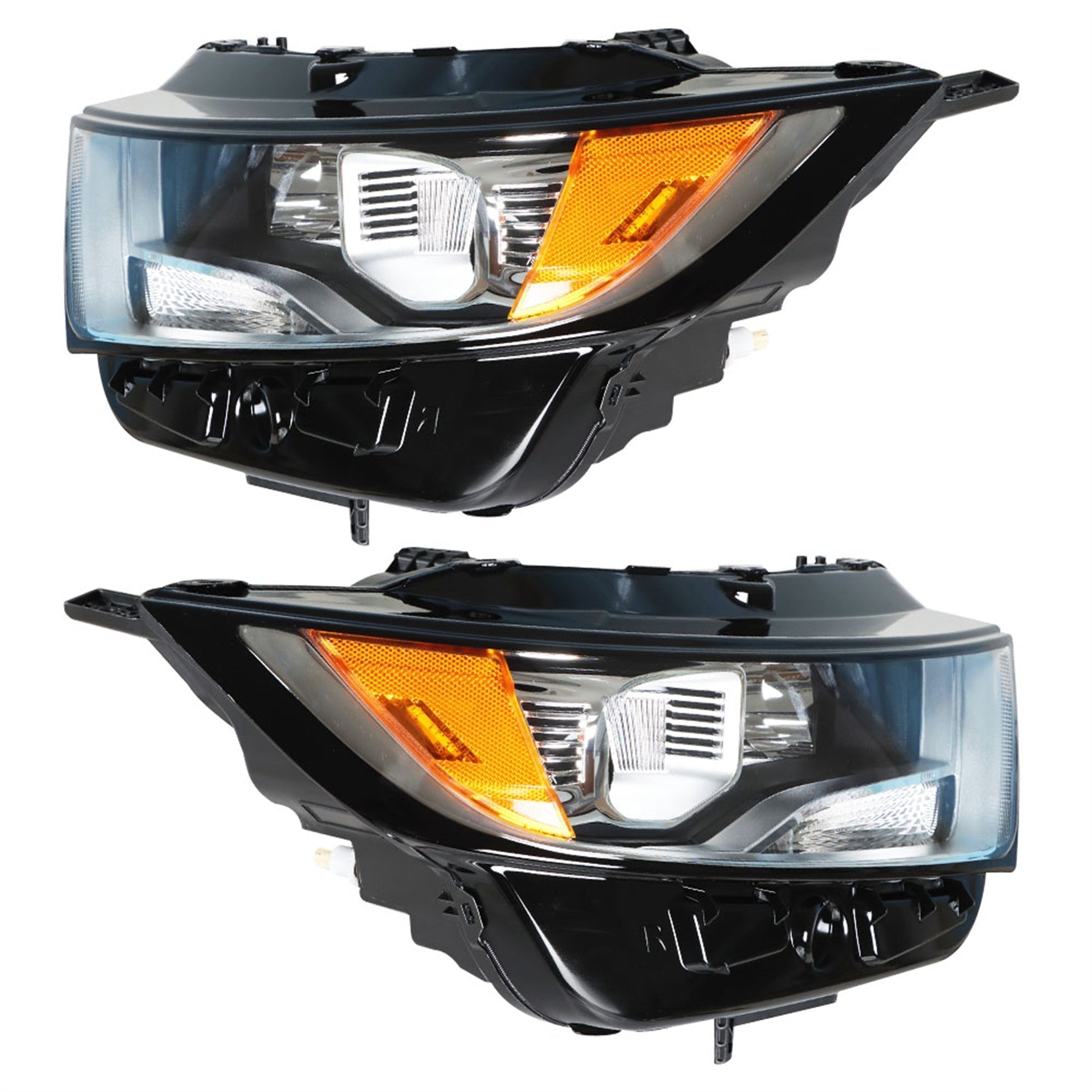 Halogen Headlamps For 2015-2018 Ford Edge Chrome Housing Headlights Right & Left