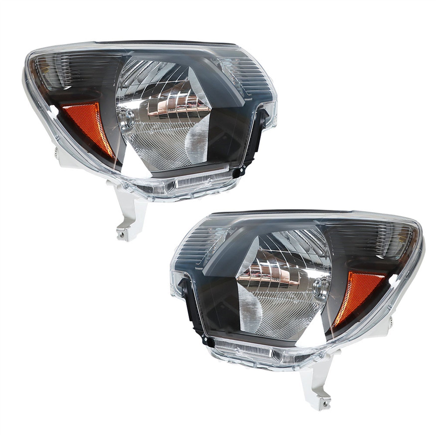 Headlamps For 2012-2015 Toyota Tacoma Pickup Passenger & Driver Black Headlights