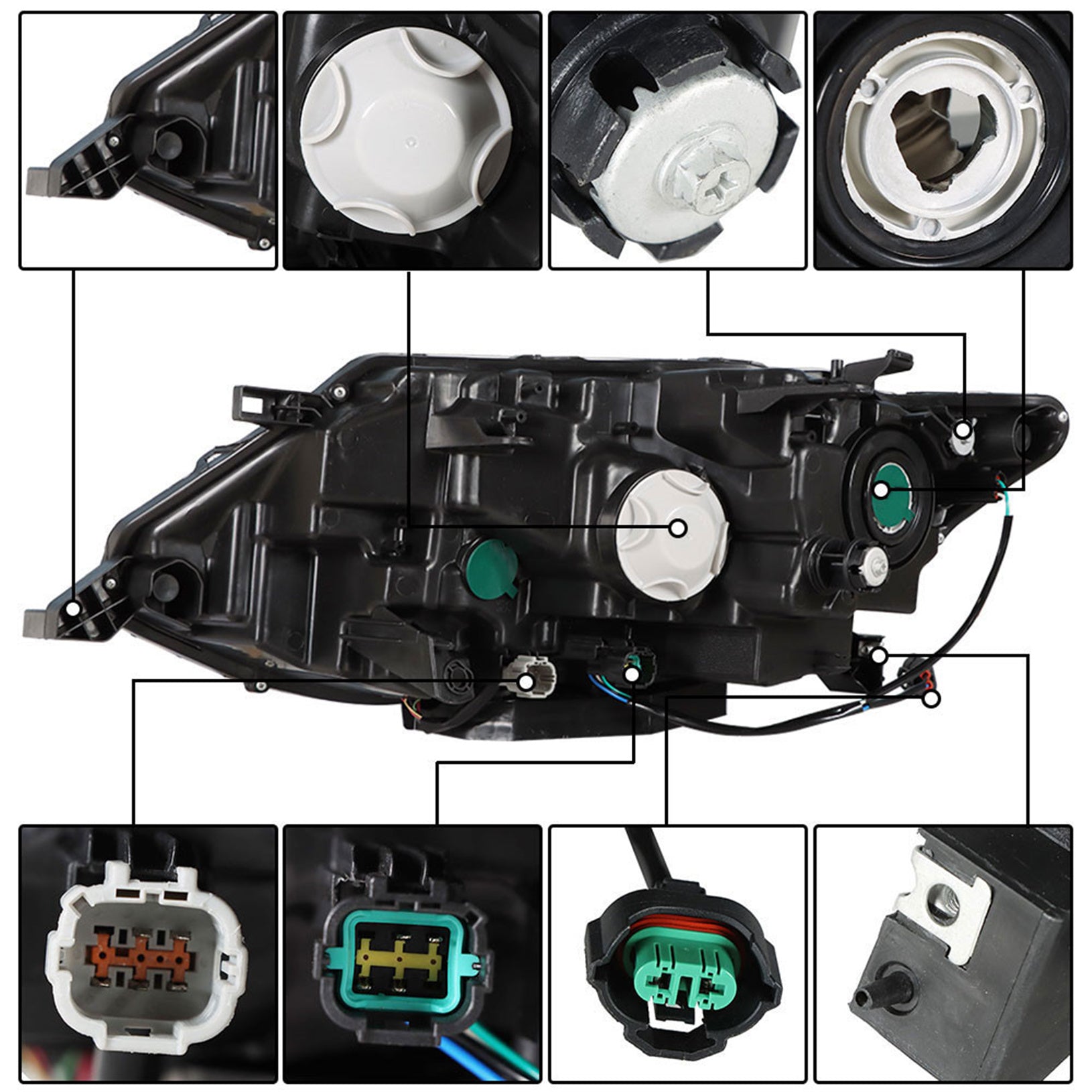 Headlamps For 2017-2019 Nissan Rogue Chrome Halogen Headlights Passenger&Driver