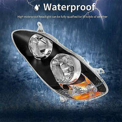 Headlamps Set For 2003 2004-2008 Toyota Corolla Headlights Housing Black Pair
