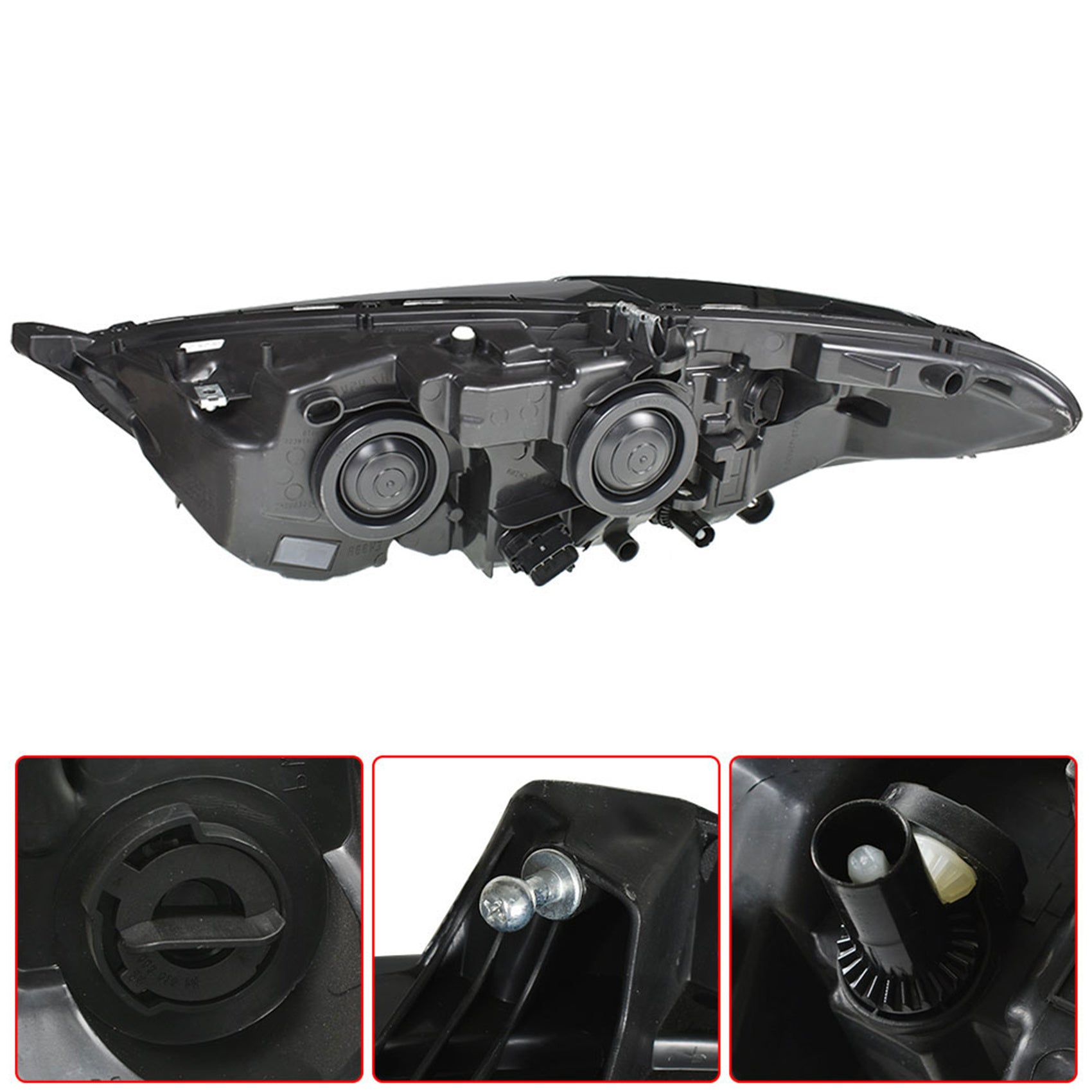 Headlight Fit For 2013-2016 Ford Fusion Passenger Side FO2502304 Chrome Housing
