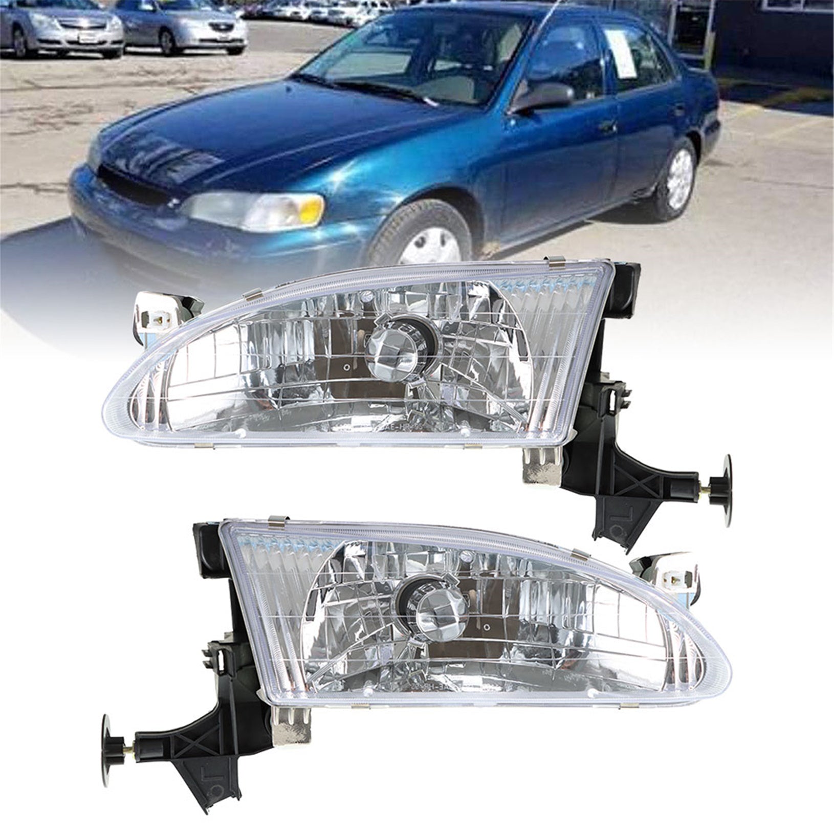 Headlight Kits  For 1998-2000 Corolla Driver Passenger Pair Headlight