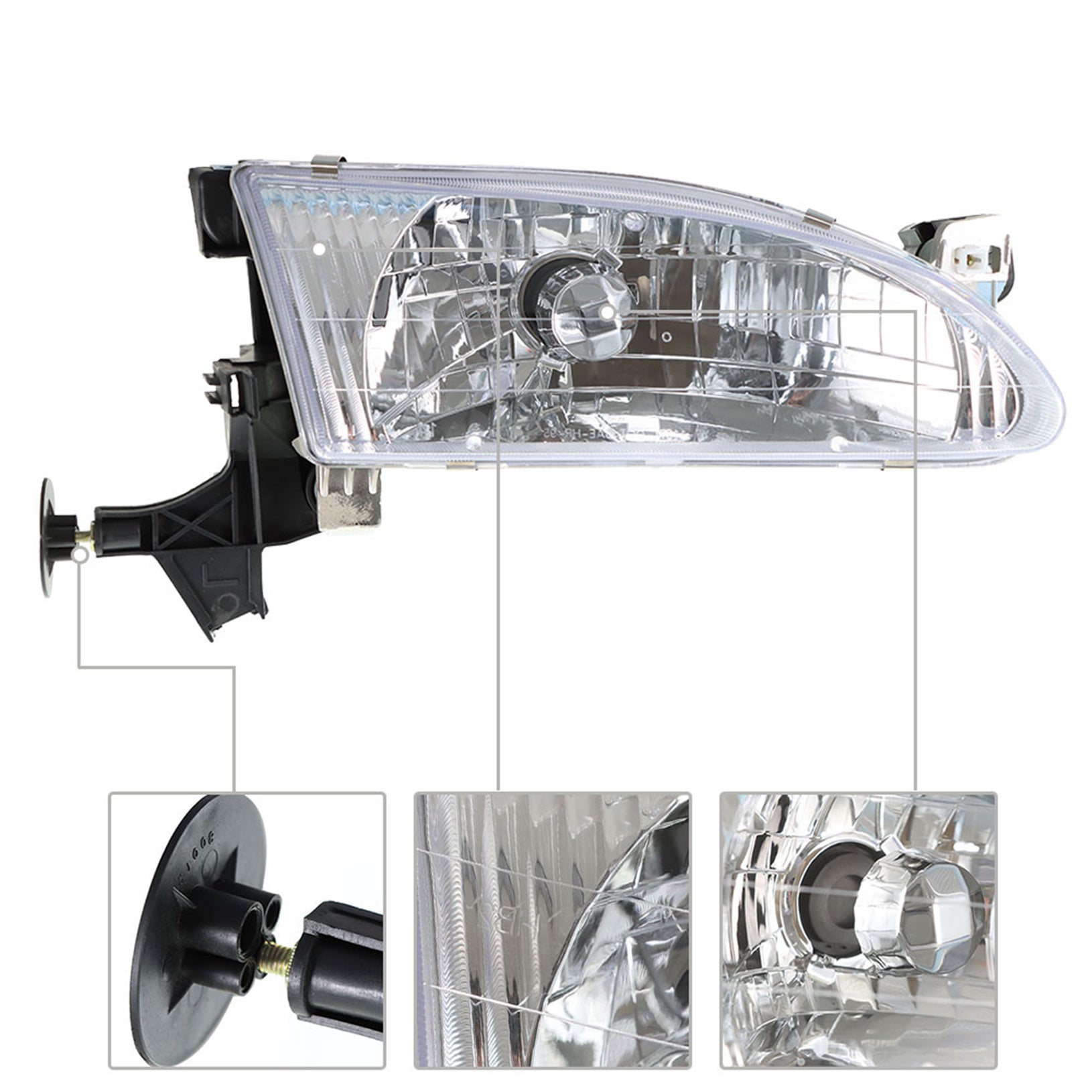 Headlight Kits  For 1998-2000 Corolla Driver Passenger Pair Headlight