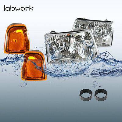 Headlights + Corner Turn Signal Lights Fit For 01-11 Ford Ranger Chrome Housing
