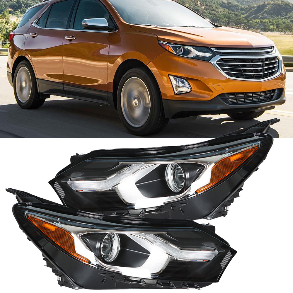 Headlights For 2018-2019 Chevy Equinox Headlamps Driver + Passenger Side Pair