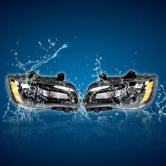 Headlights Headlamps Halogen Black LH & RH CH2502235 For 2011-2014 Chrysler 300