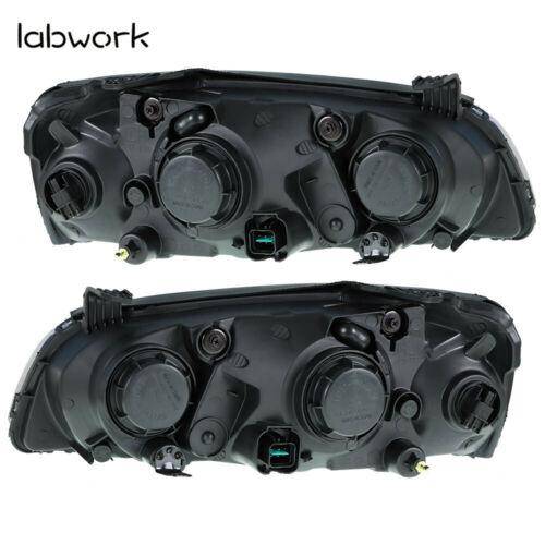 Headlights Lamps Replacement For 2004-2006 Hyundai Elantra Black Housing LH + RH