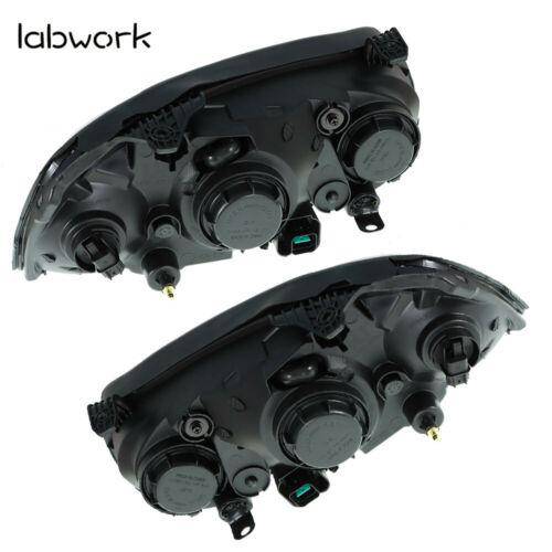 Headlights Lamps Replacement For 2004-2006 Hyundai Elantra Black Housing LH + RH