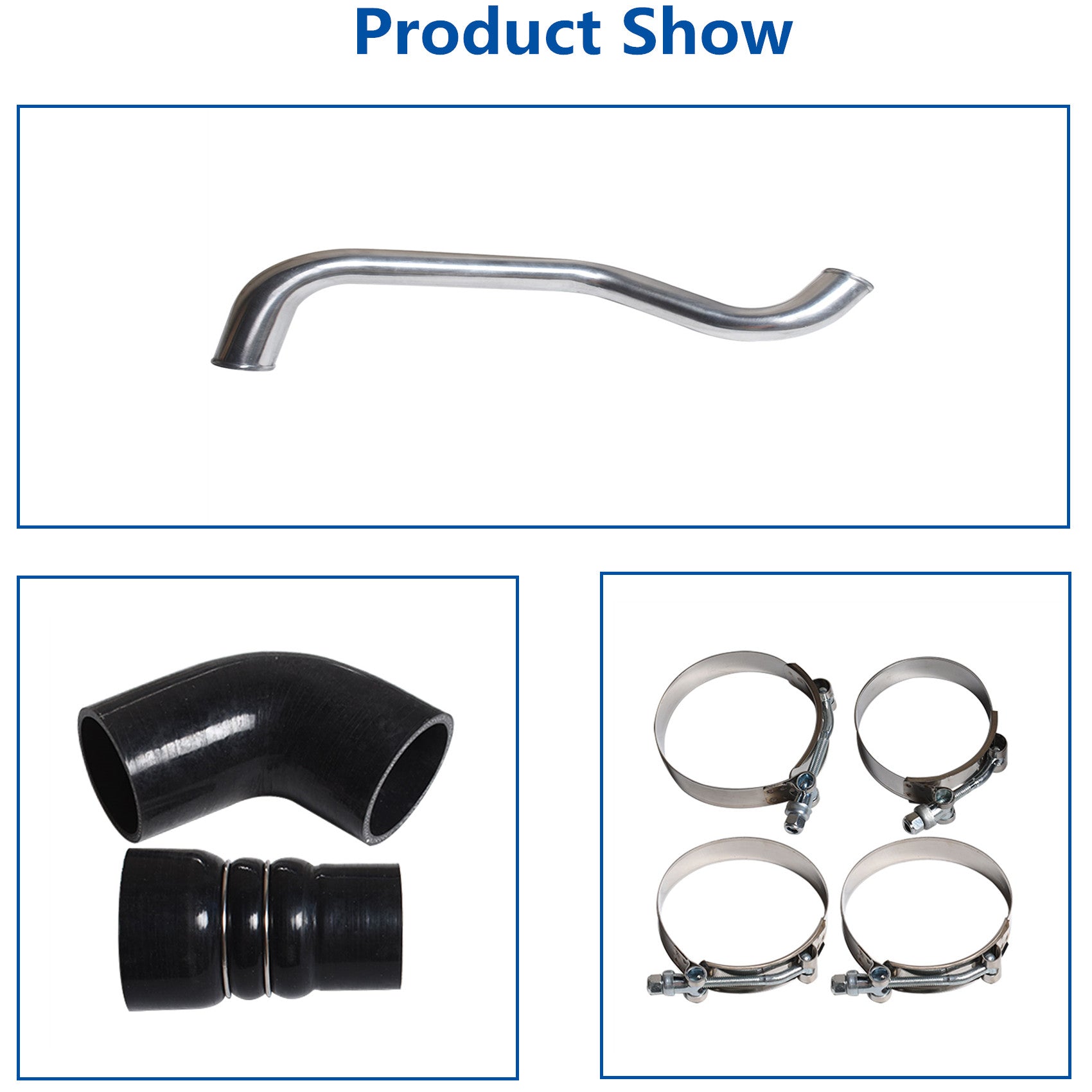 Hot Side Intercooler Pipe Kit For 04-10 Chevy GMC 6.6L Turbo Diesel LLY LBZ LMM