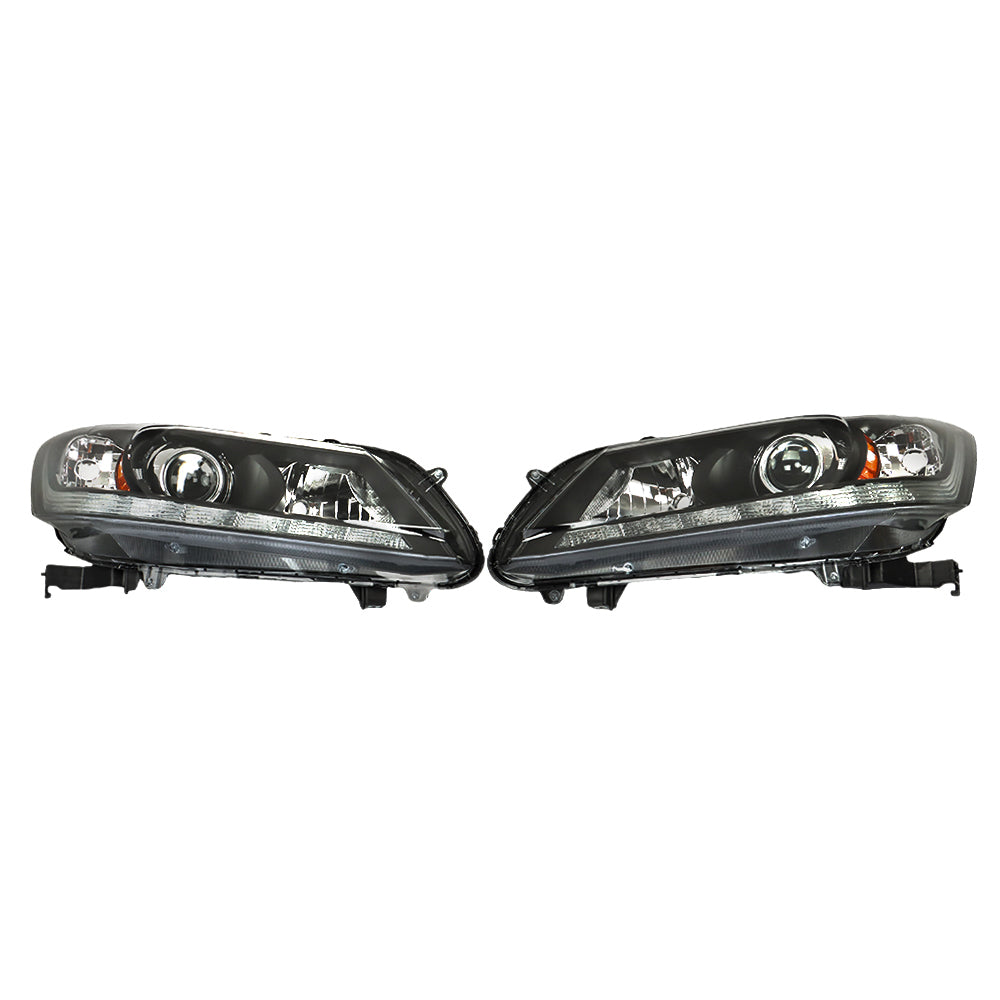 TOPPARTZ Headlight Assembly Replacement for Honda Accord 2013 2014 2015 w/LED DRL Headlights Set Driver ＆ Passenger Side