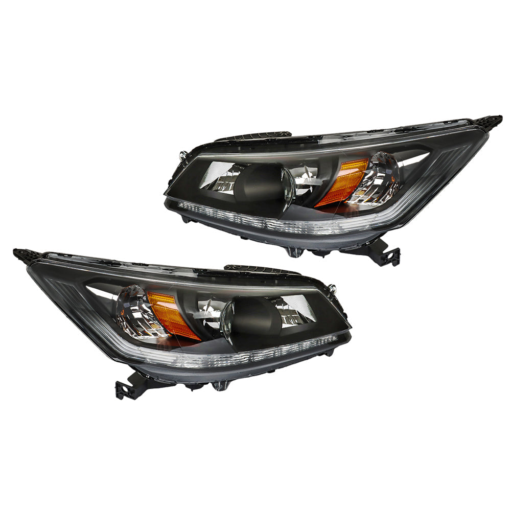 TOPPARTZ Headlight Assembly Replacement for Honda Accord 2013 2014 2015 w/LED DRL Headlights Set Driver ＆ Passenger Side