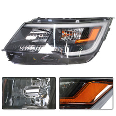 TOPPARTZ Headlight Assembly Replacement for 2016-2018 Ford Explorer Headlamp Left Driver Side Halogen Black Housing Headlight FB5Z13008AD
