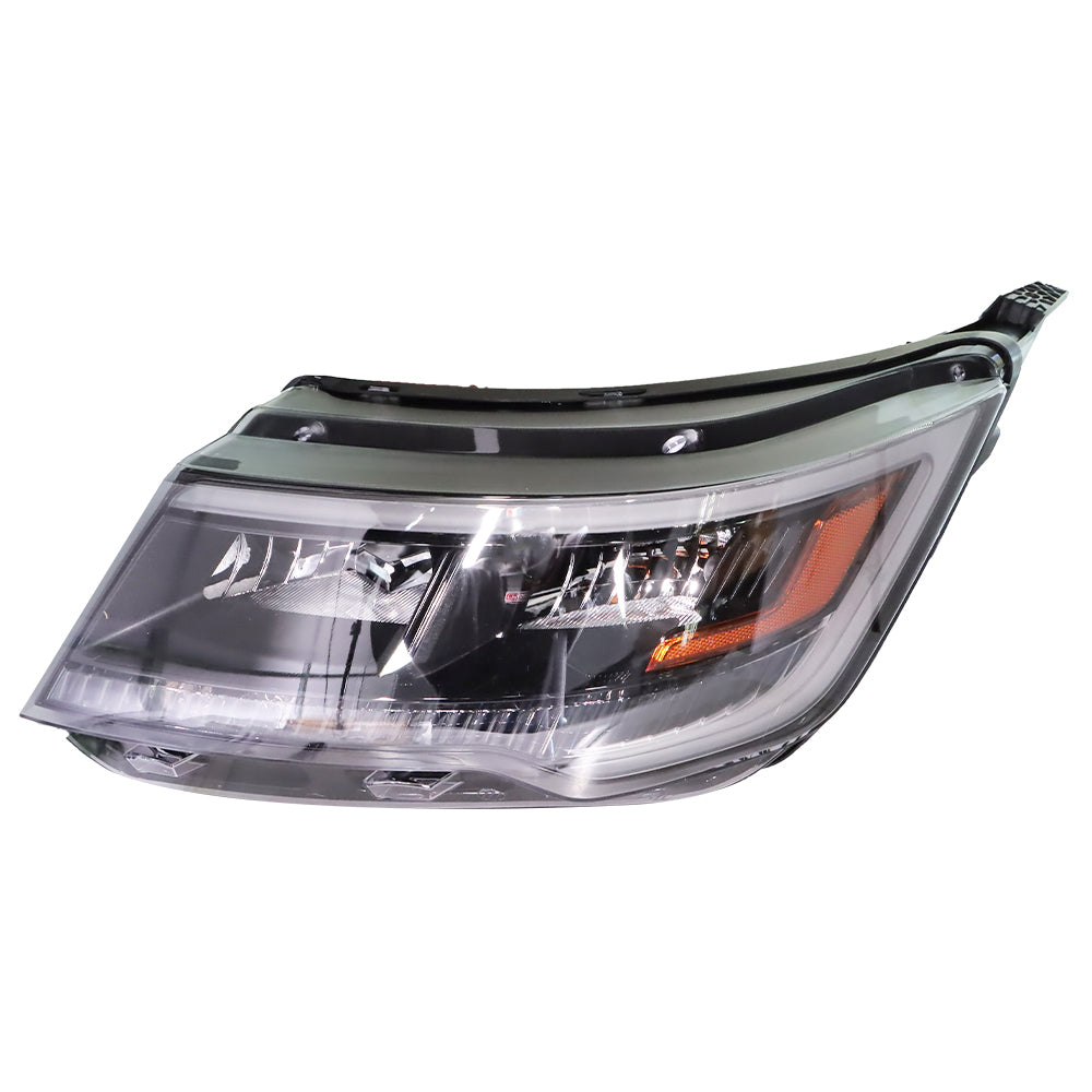 TOPPARTZ Headlight Assembly Replacement for 2016-2018 Ford Explorer Headlamp Left Driver Side Halogen Black Housing Headlight FB5Z13008AD