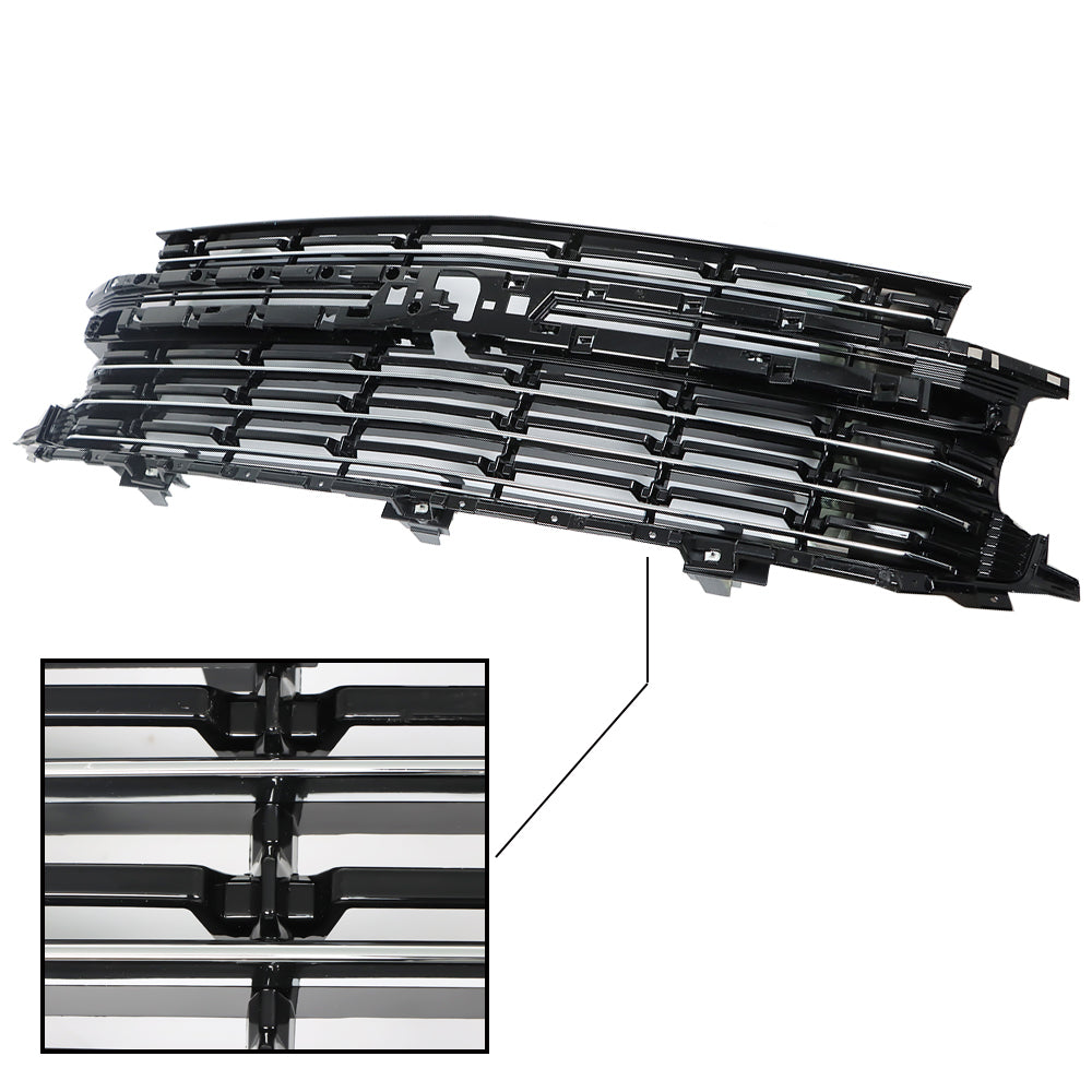 TOPPARTZ Front Upper Grille W/o Center Chrome Trim For 2021 2022 Chevrolet Tahoe/Suburban