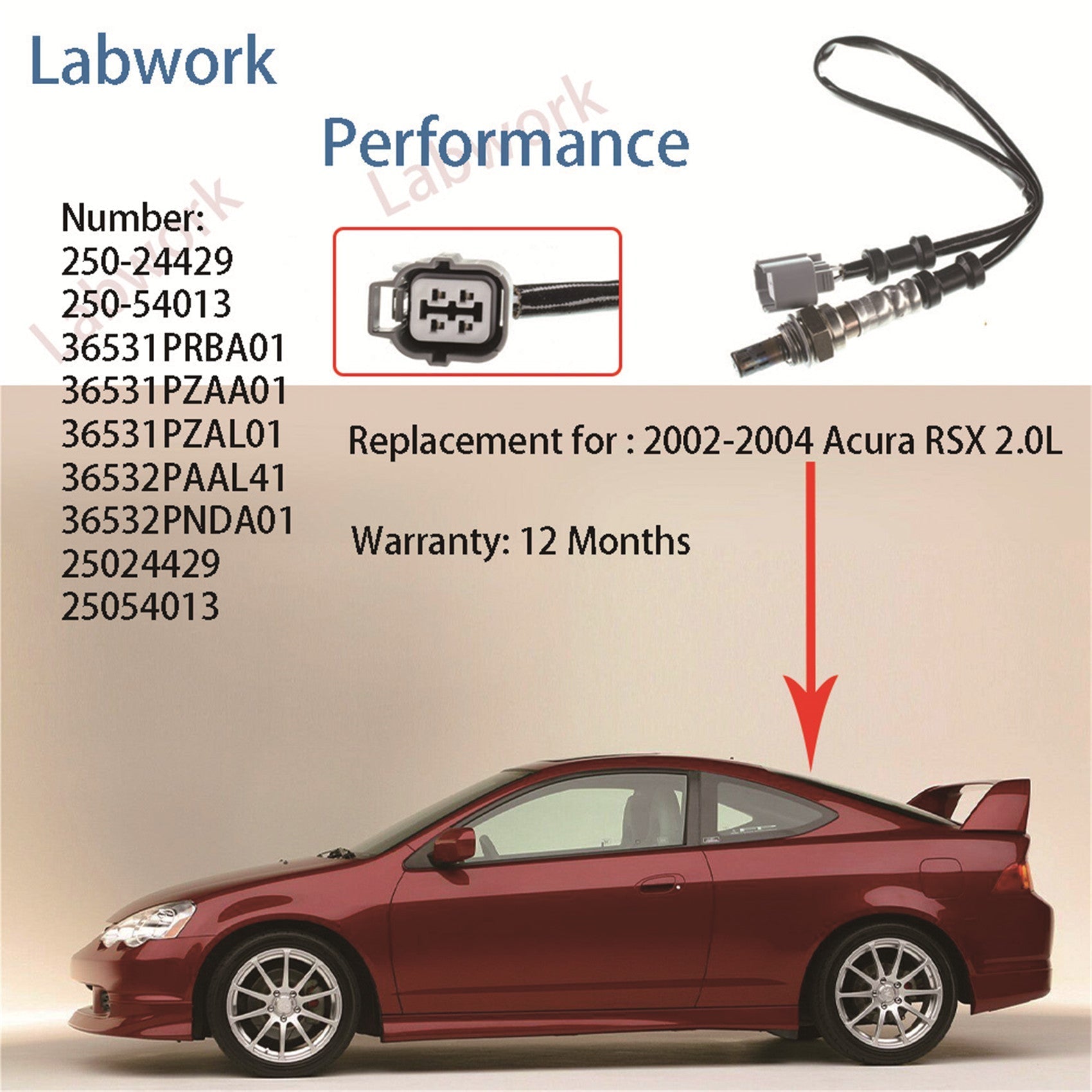 TOPPARTZ 2x Up+Downstream O2 Oxygen Sensors for Acura RSX 02-04 2.0L K20A2 Type-S
