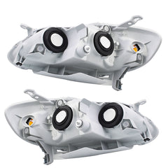 LH+RH Replacement Chrome Headlights Fit for 2003 Corolla Headlights 2003-2008