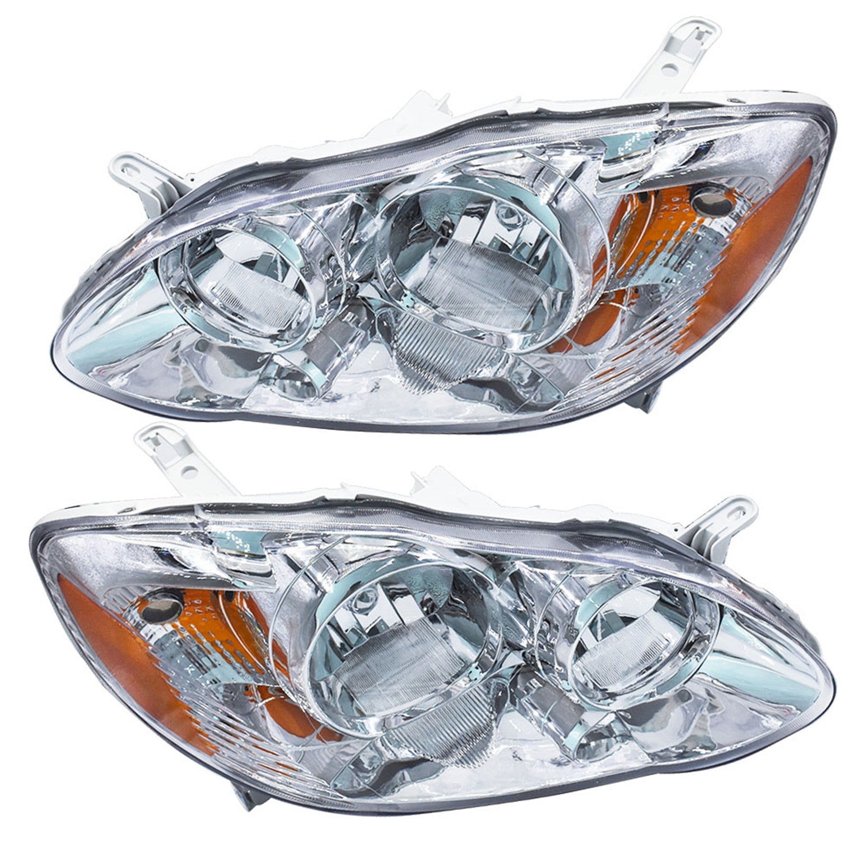 LH+RH Replacement Chrome Headlights Fit for 2003 Corolla Headlights 2003-2008