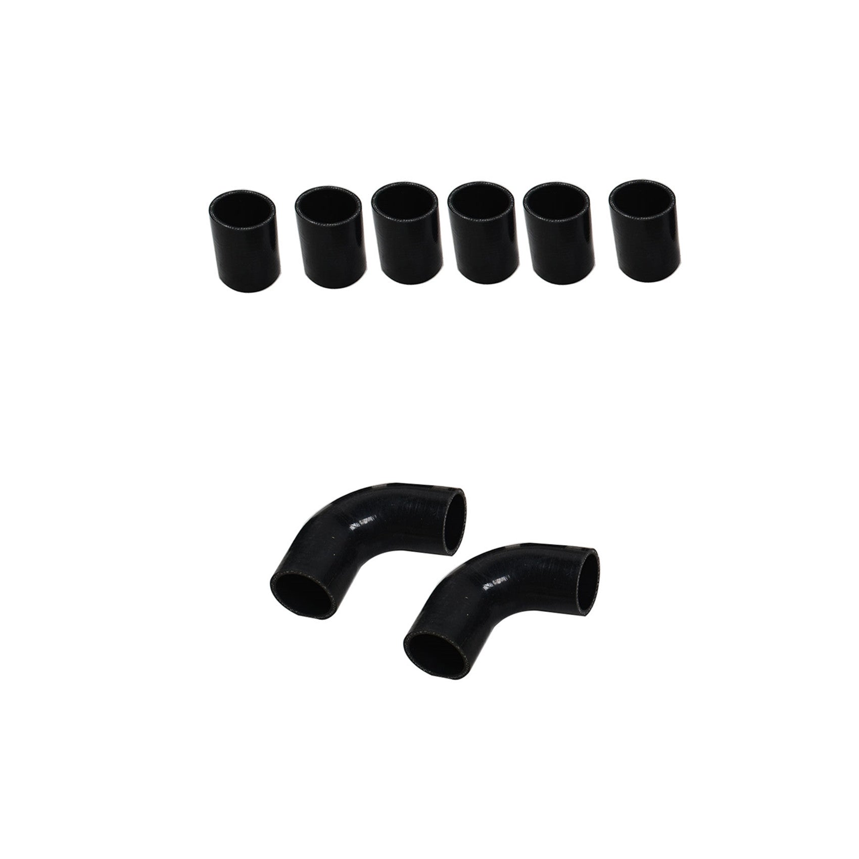 TOPPARTZ 2'' Universal Aluminum Intercooler Pipe Kit DIY Kit + Black Silicone Hose