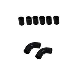 TOPPARTZ 2'' Universal Aluminum Intercooler Pipe Kit DIY Kit + Black Silicone Hose