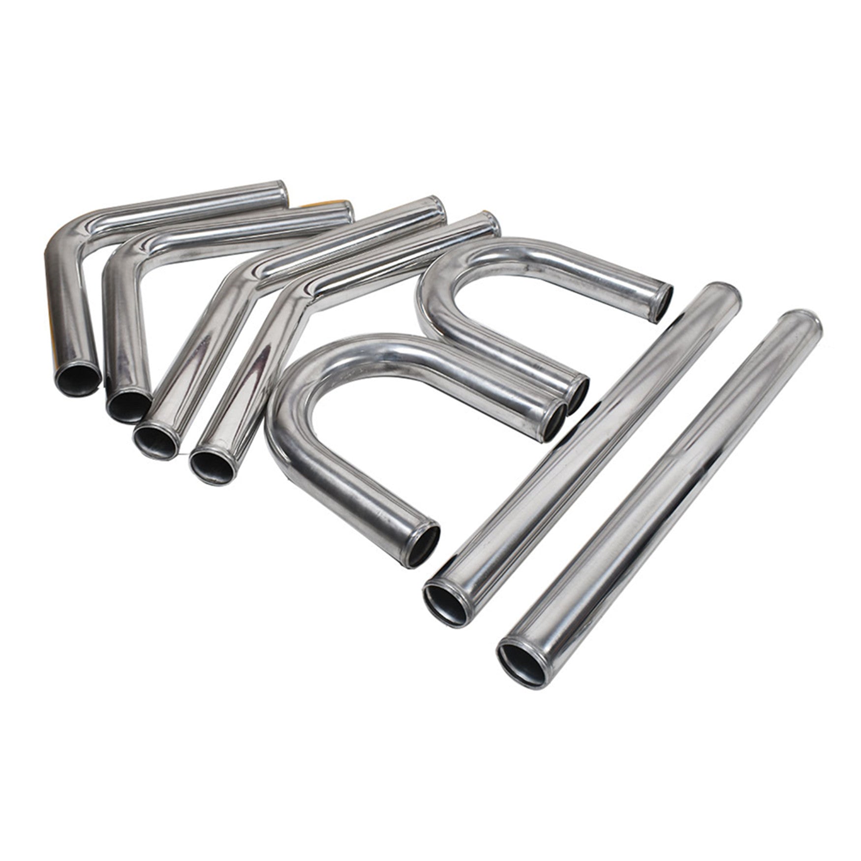 TOPPARTZ 2'' Universal Aluminum Intercooler Pipe Kit DIY Kit + Black Silicone Hose