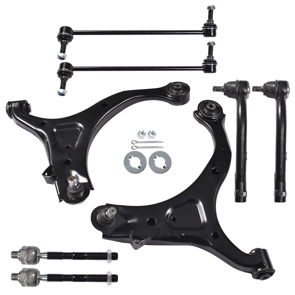 TOPPARTZ 8pc Suspension Kit Frt Control Arms Tie Rods for Hyundai Santa Fe Kia Sorento