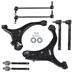 TOPPARTZ 8pc Suspension Kit Frt Control Arms Tie Rods for Hyundai Santa Fe Kia Sorento