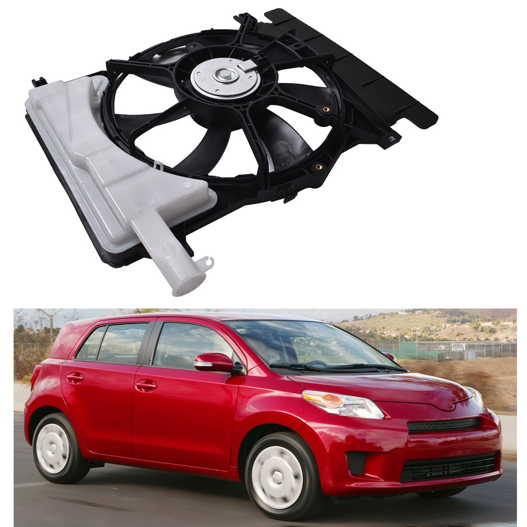TOPPARTZ A/C Radiator-Condenser Fan For Scion xD / Toyota Yaris 2006 2007-2015