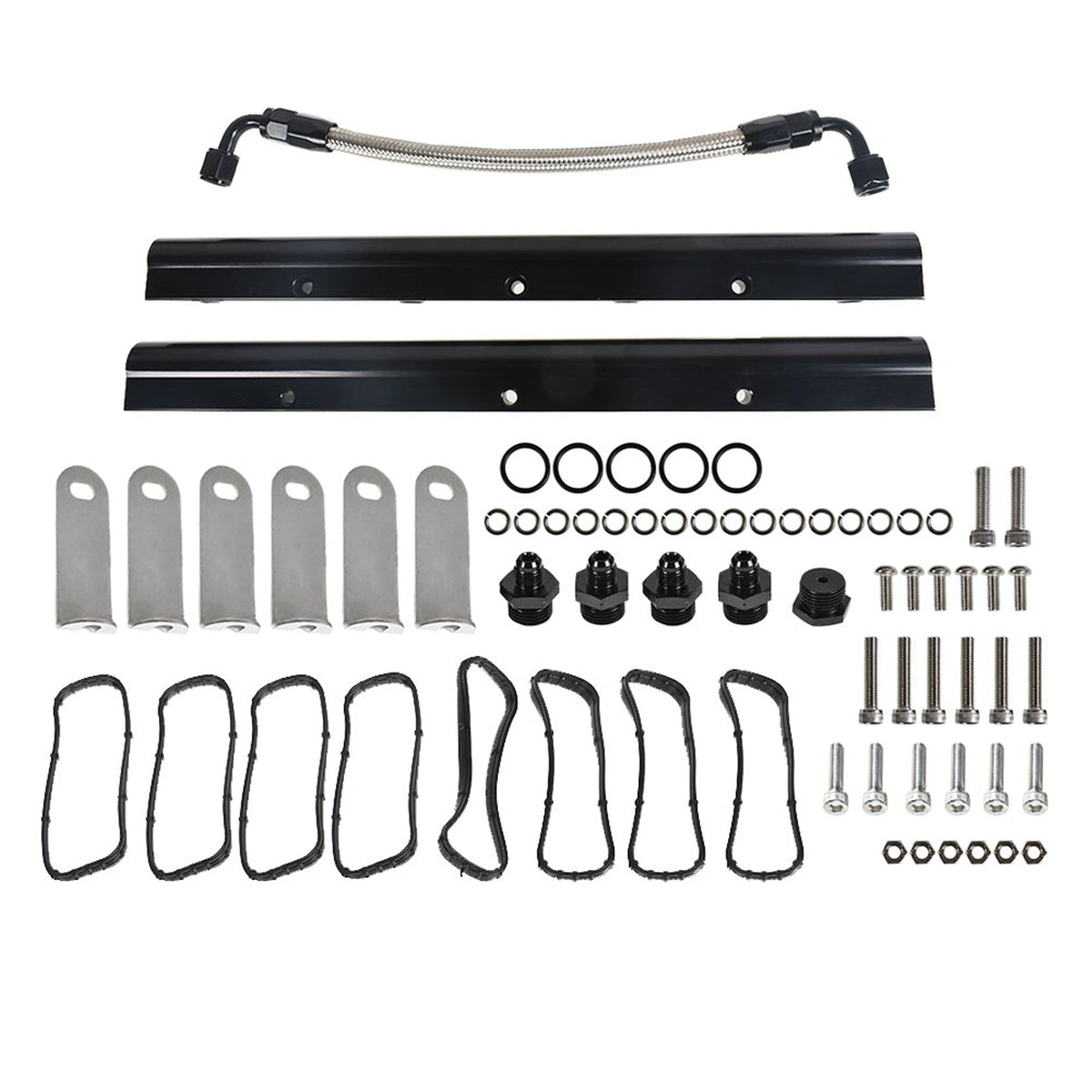 TOPPARTZ Billet Fuel Rail Kit For LS LS1 LS2 LS3 LS6 Intake Manifold Hardware