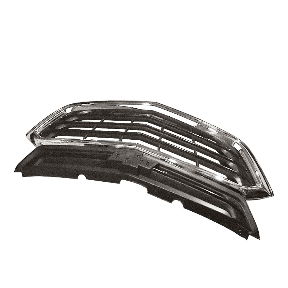 TOPPARTZ Chrome Front Upper Grille Mesh Grill For 2018-2020 Chevrolet Equinox Black