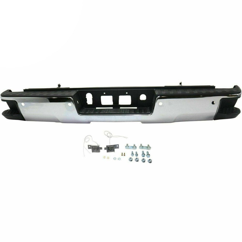 TOPPARTZ Chrome Rear Bumper Assembly W/Park For 2014 2015-2018 GMC Sierra 1500