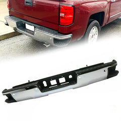 TOPPARTZ Chrome Rear Bumper Assembly W/Park For 2014 2015-2018 GMC Sierra 1500