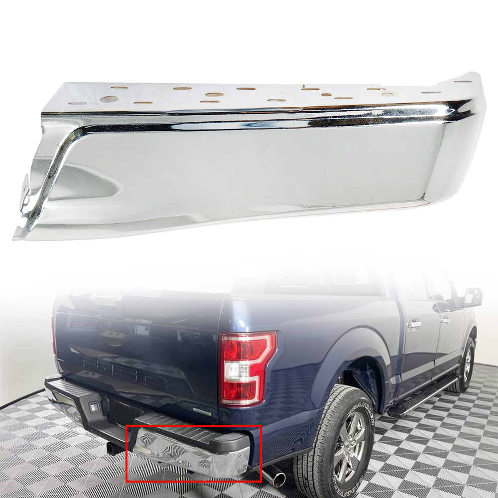 TOPPARTZ Chrome Rear Bumper End Cap For 2015 2016-2020 Ford F150 Pickup Right RH