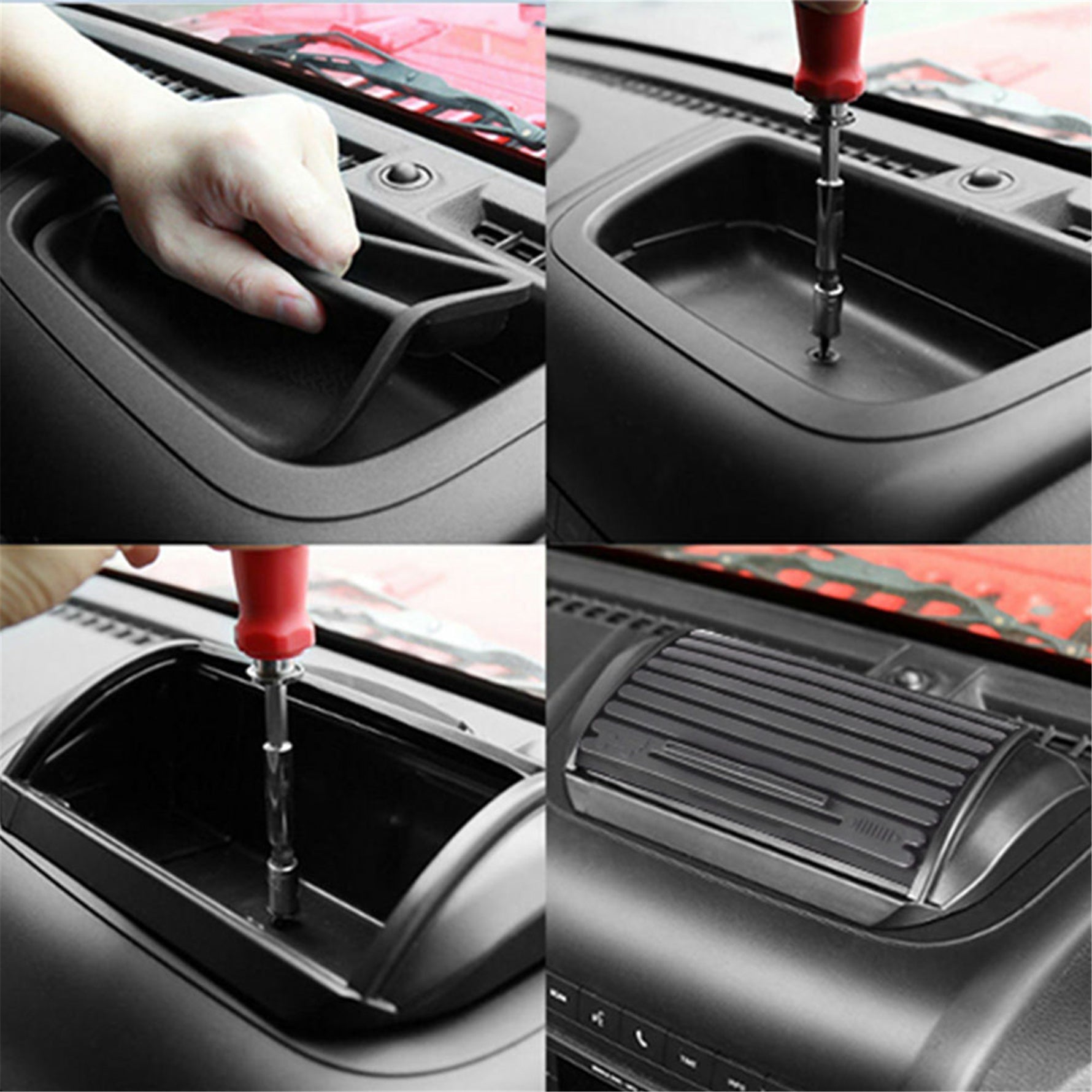 TOPPARTZ Dashboard Storage Organizer Panel Tray Box For 11-2017 Jeep Wrangler JK